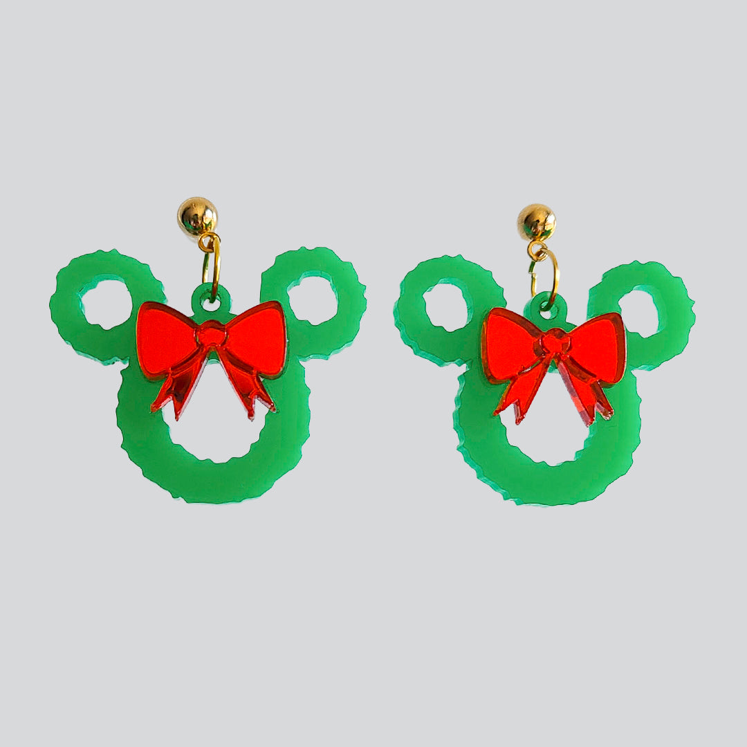 Aretes Corona de Navidad Mouse