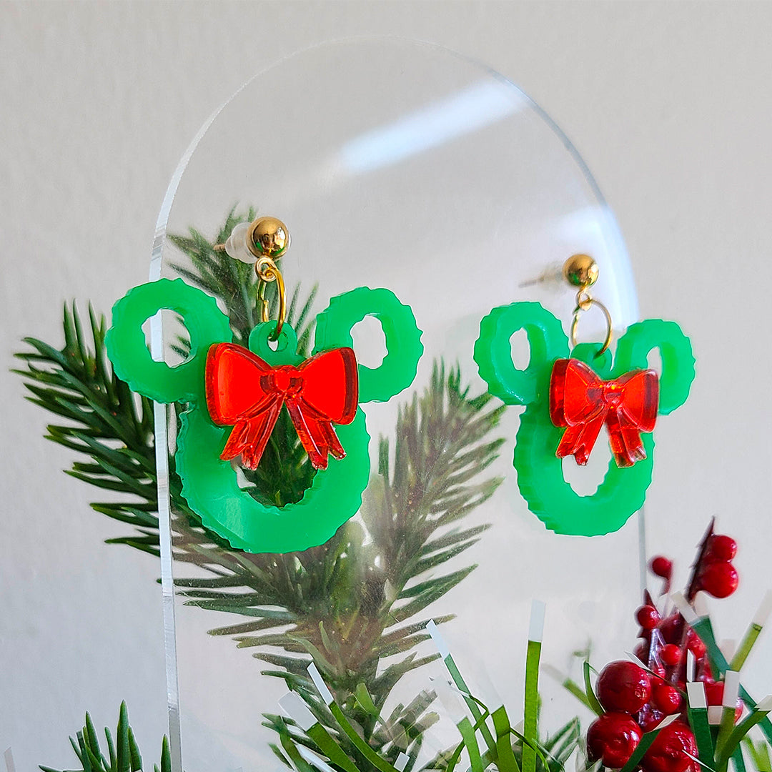 Aretes Corona de Navidad Mouse