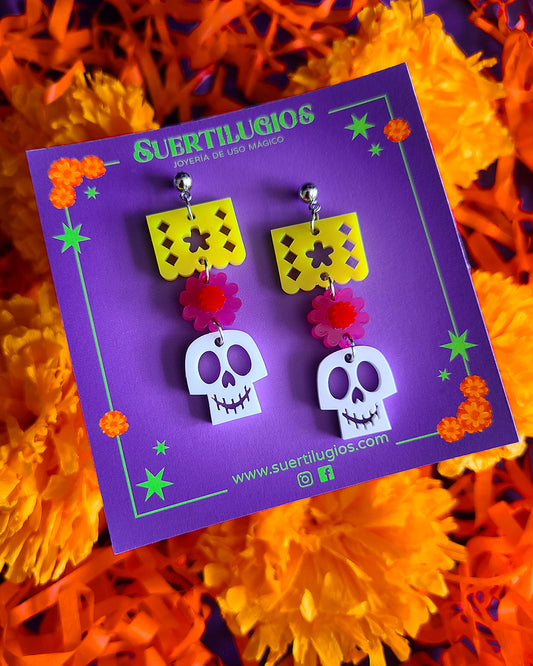 Aretes Calaverita Festiva