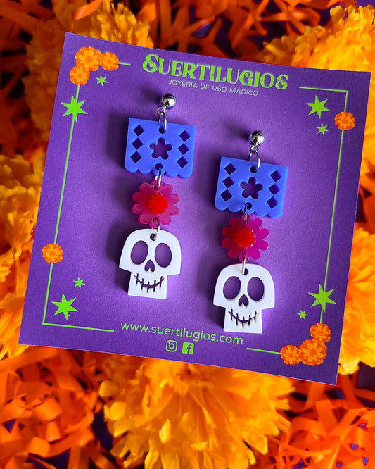 Aretes Calaverita Festiva